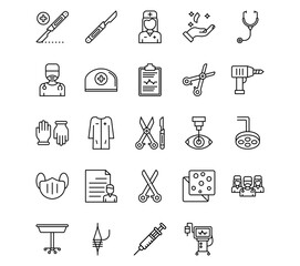 Surgery Line Vector Icons