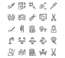 Surgery Line Vector Icons