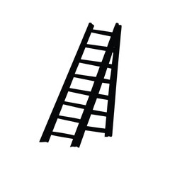 wooden ladder isolated on white