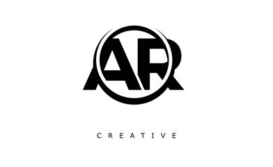 AR Letter Logo - Circular Monogram Emblem with Bold Minimal Design for Modern Branding