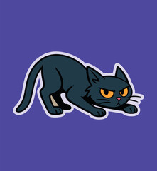 Black Cat Sticker — happy Halloween mascot