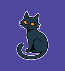 Black Cat Sticker — happy Halloween mascot
