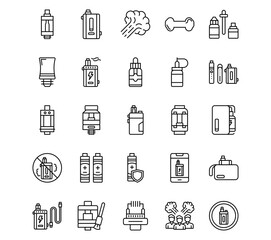 Vaping Line Vector Icons