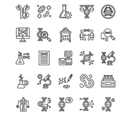 Biotechnology Line Vector Icons