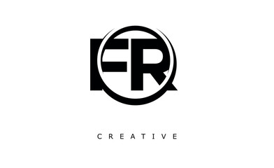 Fototapeta premium FR Letter Logo - Circular Monogram Emblem with Bold Minimal Design for Modern Branding