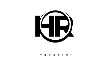 Obraz premium HR Letter Logo - Circular Monogram Emblem with Bold Minimal Design for Modern Branding