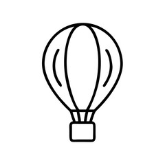 Fototapeta premium Hot air balloon icon in minimalist line art style 