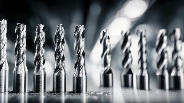 Metal Milling Drill Bits Arrayed for Precision Engineering and Manufacturing