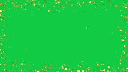 border frame with golden glitter shiny stars and bokeh lights on green screen animation ,chroma key luxury holiday christmas and new year social media motion design element - Powered by Adobe