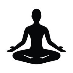 silhouette of a woman meditating