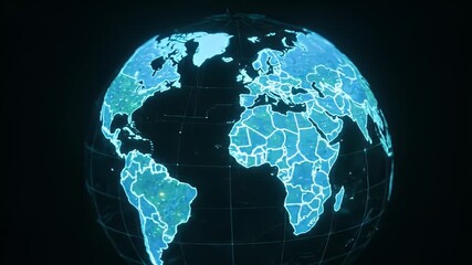Abstract digital globe showing global network connection and continents