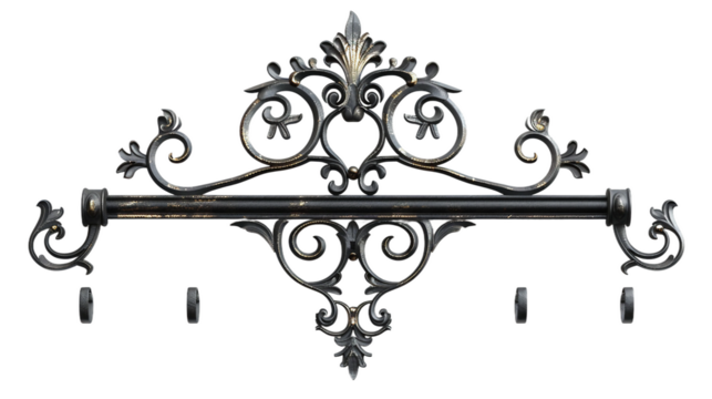 Sophisticated Wrought Iron Entryway Organizer on white background