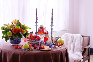 table setting for Halloween party
