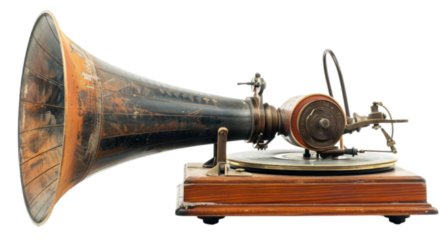 Cherished Vintage Phonograph Single with Sentimental Value on white background