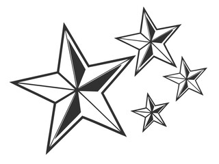 Obraz premium silver star on white background