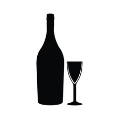 wine bottle and glass