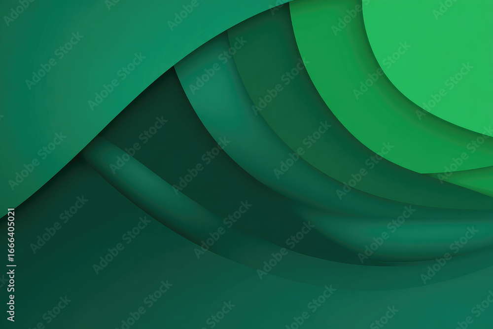 Poster green gradient abstract background, eco friendly layout with smooth curved layers, modern design for