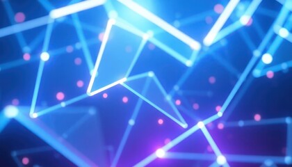 Abstract blue and purple network background featuring glowing lines and connected nodes, representing data, communication, or technology. Ideal for business, science, or digital themes.