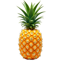 Fototapeta premium Ripe Pineapple Fruit, Isolated on Black Background, Tropical Fruit Image