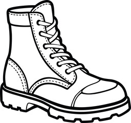Pair black rubber boots vector illustration. silhouette rubber boots on white background.