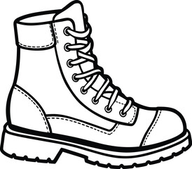 Pair black rubber boots vector illustration. silhouette rubber boots on white background.