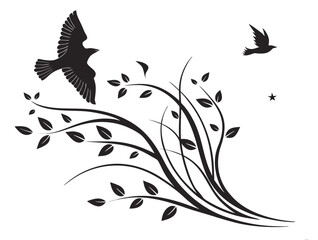 black and white floral background