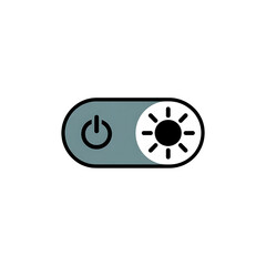 Fototapeta premium Toggle switch icon with power and sun symbols isolated on transparent background