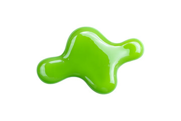 A vivid neon green slime blob shape
