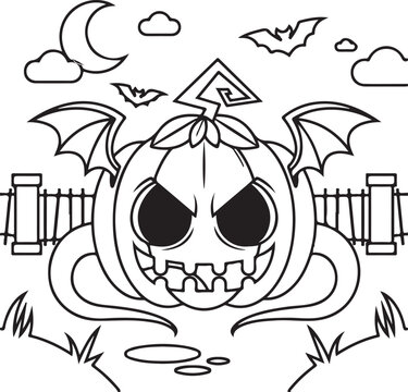 Halloween line art droing
