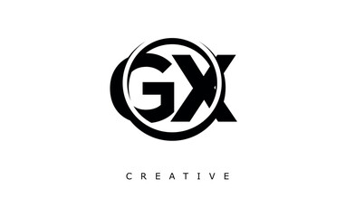 GX Letter Logo - Circular Monogram Emblem with Bold Minimal Design for Modern Branding