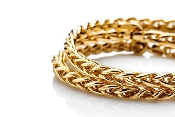 Fototapeta premium Golden chain bracelets necklace jewelry bangles.