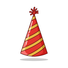 Party hat vector illustration, fun and carnival object design on transparent background