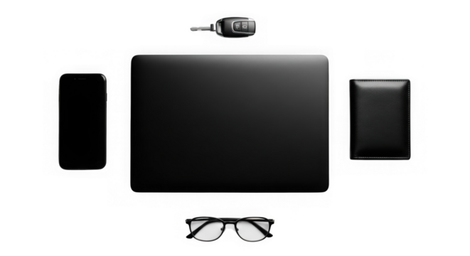 Modern minimalist audio system with sleek speakers and center channel transparent background