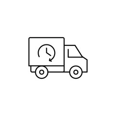 Fast delivery icon with clock vector illustration in line style
