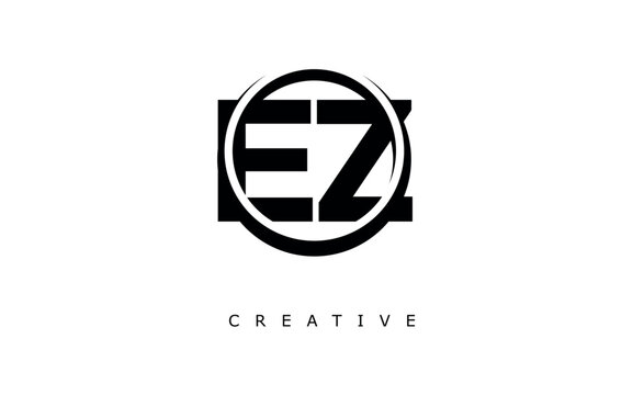 EZ Letter Logo - Circular Monogram Emblem with Bold Minimal Design for Modern Branding