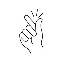 Hand finger snap, gesture action. ok symbol vector isolated on white background