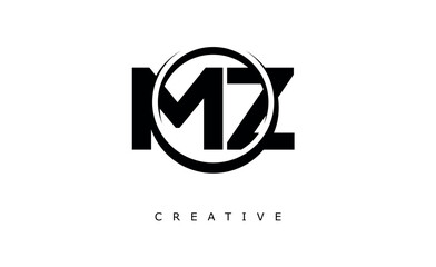 MZ Letter Logo - Circular Monogram Emblem with Bold Minimal Design for Modern Branding