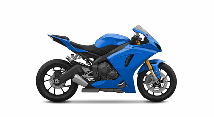 Obraz premium Blue Sportbike: Powerful Motorcycle, Racing Design, Vivid Blue Paint