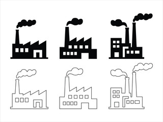 Obraz premium Factory icon set vector. industry symbol. vector illustration