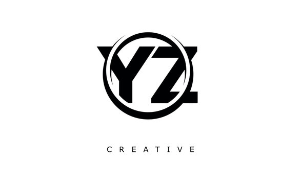 YZ Letter Logo - Circular Monogram Emblem with Bold Minimal Design for Modern Branding