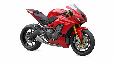 Vibrant Red Sportbike: Powerful Motorcycle Photography