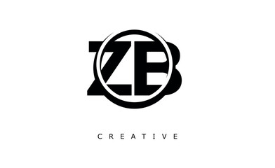 ZB Letter Logo - Circular Monogram Emblem with Bold Minimal Design for Modern Branding