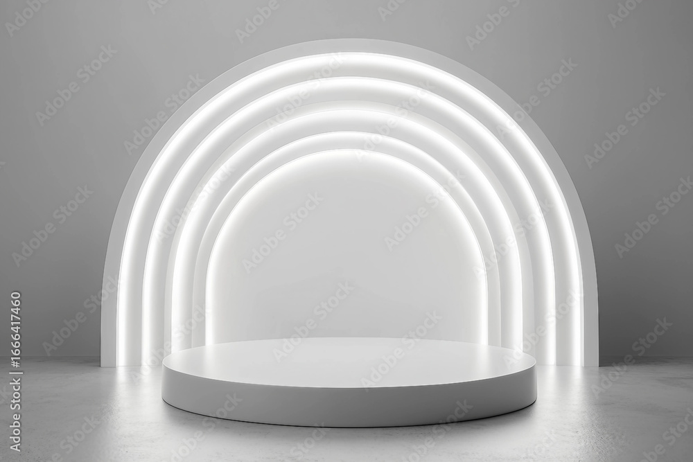 Poster 3d colorful bright podiums on vibrant background designed with generative ai