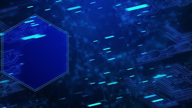 Animation digital plexus grid network links, glowing lines, high-speed data streaks, highlighting futuristic communication, internet systems, blockchain, AI visuals, tech UI, software architecture. - Powered by Adobe