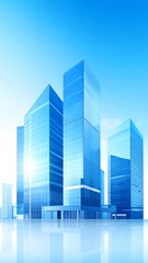 Modern city skyline with glass buildings