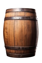 Obraz premium Wood barrel keg white background refreshment.