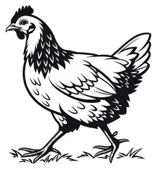 Fototapeta premium black and white chicken hen