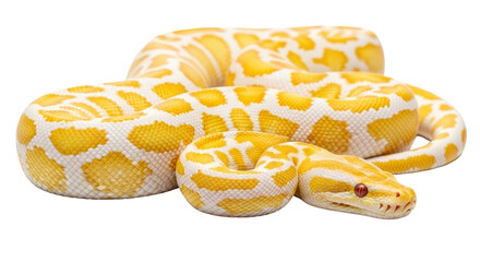 Isolated Albino Python Snake