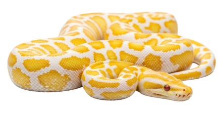 Isolated Albino Python Snake