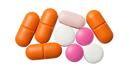 Isolated Assorted Pills and Tablets